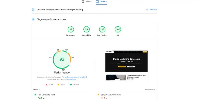 How Website Speed and User Experience Affect SEO Rankings Core Web Vitals Table And Performance Metrics For SEO