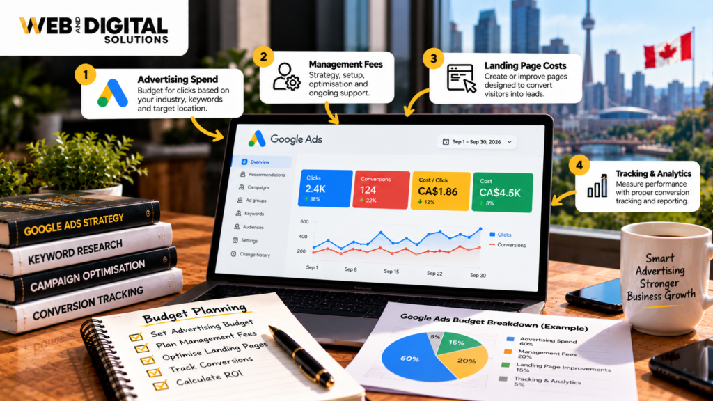 How Much Do Google Ads Cost in Canada? A Small Business Budget Guide Google Ads Costs In Canada Infographic
