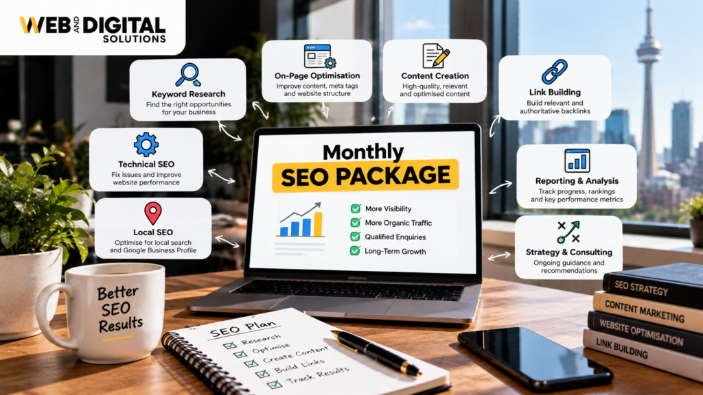 How Much Does SEO Cost in Canada? A Practical Pricing Guide for Small Businesses Monthly SEO Package Workspace